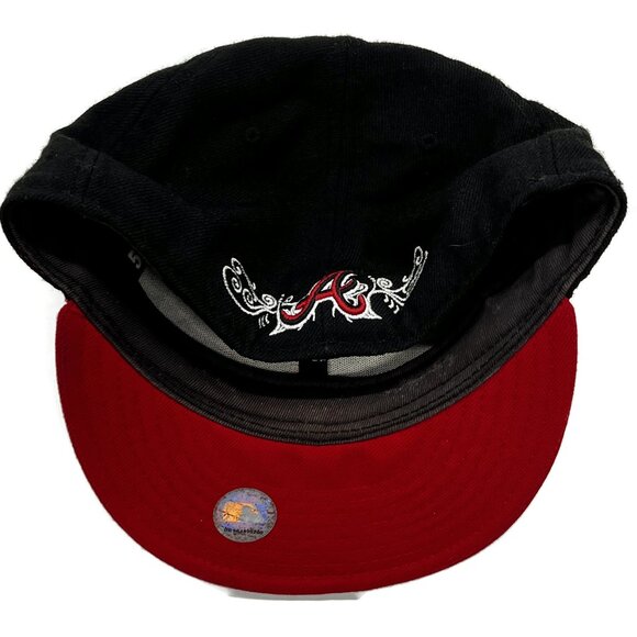 Atlanta Braves Hat Cap New Era Fitted 7 5/8 59Fifty Wool Black Baseball MLB - Picture 10 of 10